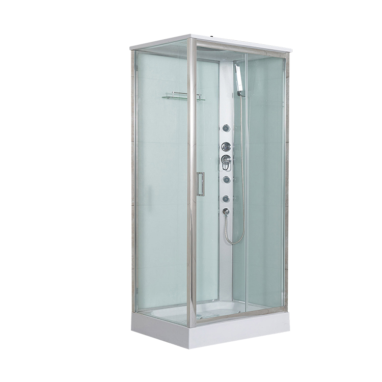 2020 Luxury New Fashion 4MM Tempered Glass Sliding Door Rectangle Shower Cabin with Tray and Top Shower