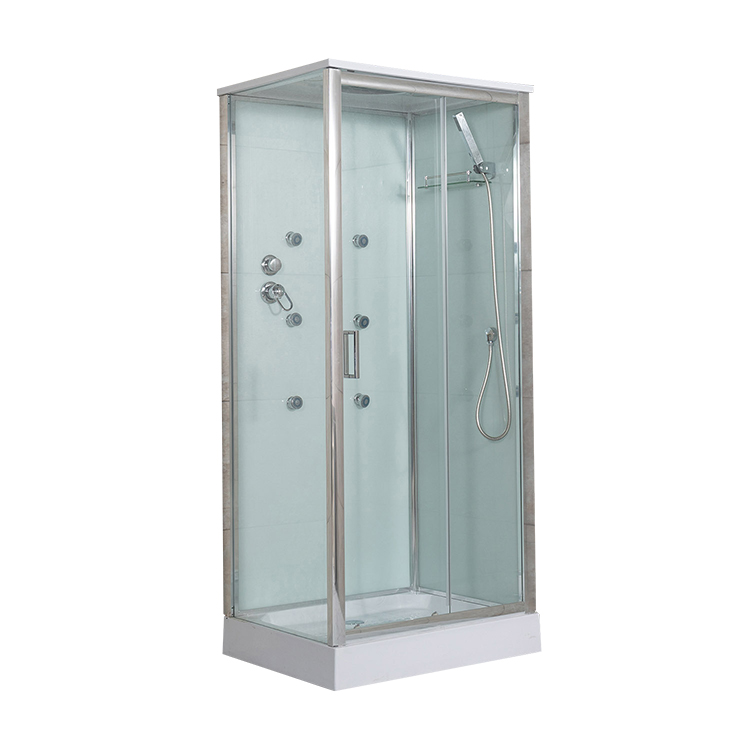 2020 Large Size Luxury New Fashion 4MM Tempered Glass Jets Sliding Door Rectangle Shower Cabin with Top Shower and Tray